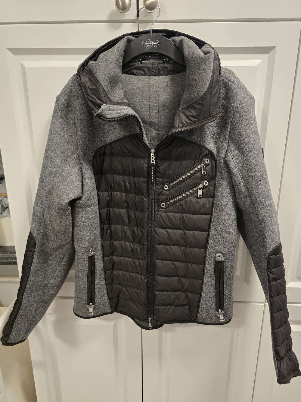 VTG Bogner by Goan Thylmann Hybrid Down Wool Hooded Ski Jacket Men's Medium Mint